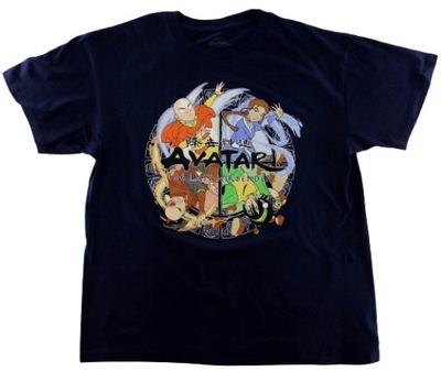 Koszulka męska młodzieżowa T-Shirt Avatar ORYGINAŁ r. L Granatowa Nadruk