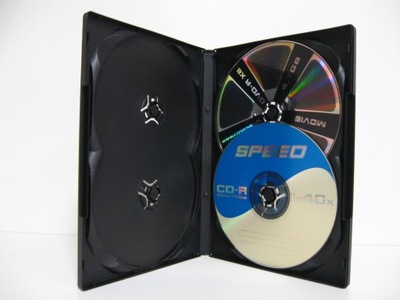 Pudełka DVD x 4 na płyty 14 mm NO TRAY czarne 25