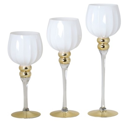 KPL. 3 KIELICHÓW BIAŁO-ZŁOTYCH