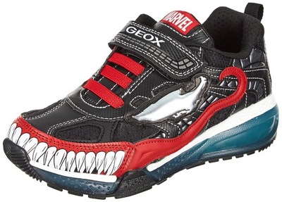 Geox J Bayonyc Boy C Sneaker, Black/RED, 31 Eu