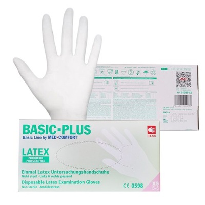 Rękawiczki jednorazowe lateksowe Med-Comfort r. L 100 szt.