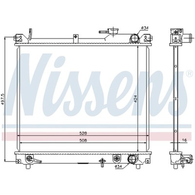 CHLODNICA, SISTEMA DE REFRIGERACIÓN DEL MOTOR NISSENS 641757  