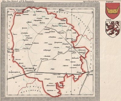 NOWY TOMYŚL. Mapa ziemskiego powiatu 1911