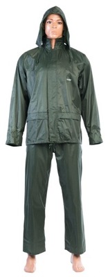 Komplet przeciwdeszczowy spodnie kurtka zielo L