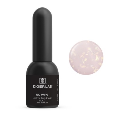 Didier Lab Glitter Top Coat, Gold, 10ml