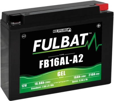 АККУМУЛЯТОР ГЕЛЕВИЙ FULBAT YB16AL-A2 GEL 16,8AH 210A ЗАМЕНИТЕЛЬ YUASA VARTA