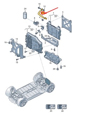 Vw id.4 e21 voltage converter earth line 1ea971238 фото №1