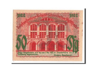 Banknot, Niemcy, Schlesien, 50 Pfennig, 1922, UNC(