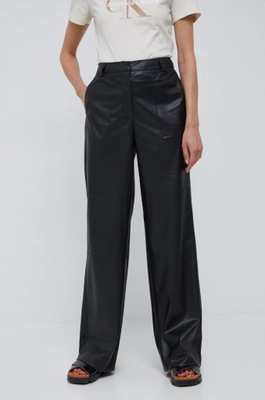 Calvin Klein Jeans Czarne Skórzane Spodnie Damskie L