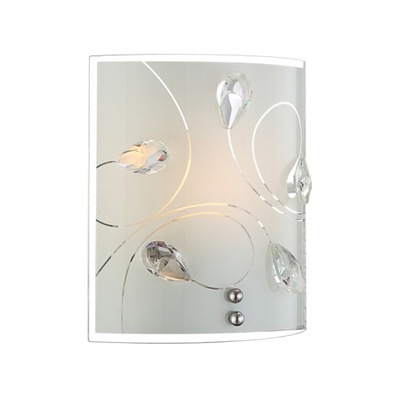 Kinkiet kryształowy ALIVIA E27 klasyczny szklany biały do przedpokoju holu
