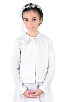Biały sweterek komunijny dla dziewczynki sweterki komunijne komunia PK10134