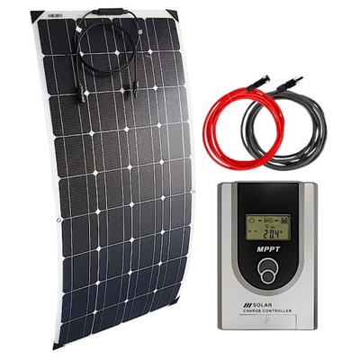 ZESTAW SOLARNY ELASTYCZNY KAMPER 100W USB