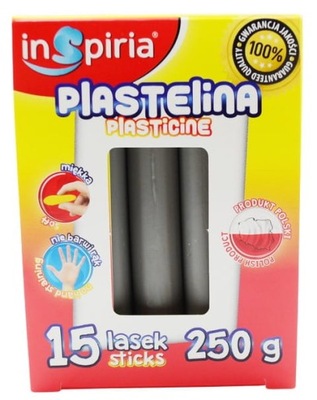 Plastelina szkolna SZARA 15 lasek 250g Inspiria 9936