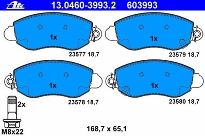 ZAPATAS DE FRENADO PARTE DELANTERA FORD TRANSIT 2000- 2006  