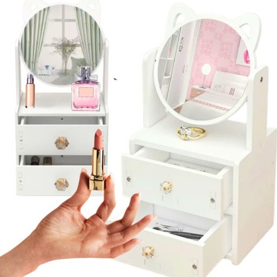 MINI TOALETKA KOSMETYCZNA Z LUSTERKIEM DO MAKIJAŻU ORGANIZER NA KOSMETYKI