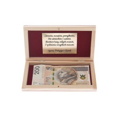 Drewniane pudełko na pieniądze ślub GRAWER