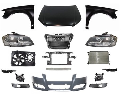 Audi a3 8p 08-12 перед бампер лампа капот крыло фото №1