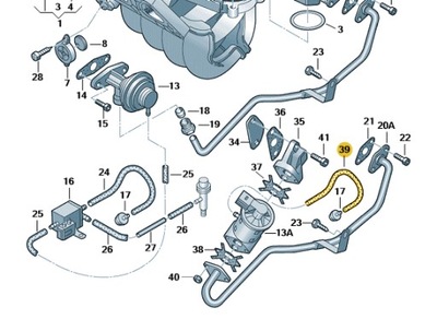 WĄŻ ODPOWIETRZENIE EGR VW BORA GOLF 4 AUDI A2 1.6 1.4