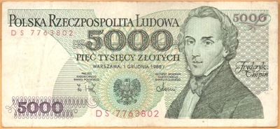 5000 złotych Chopin 1988 seria DS stan III-