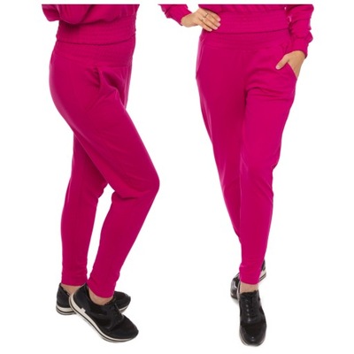 SPODNIE DRESOWE DAMSKIE MORAJ FUKSJA MODNE ROZMIAR XL