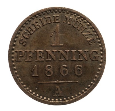 Wilhelm I 1861-88, 1 pfenning 1866 A st.1