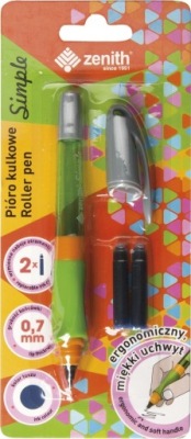 PIÓRO KULKOWE ZENITH SIMPLE +2 NABOJE RÓŻNE KOLORY