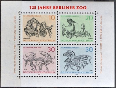 NIEMCY - BERLIN - 1969 - 125 LAT ZOO W BERLINIE - BLOK