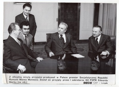 PRL PZPR - Gierek Jaroszewicz i Manescu - ok1975