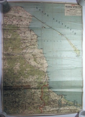 Mapa Polskie Wybrzeże 1 poł. lat 20 XX w. POMORZE PUCK, GDAŃSK, HEL, GDYNIA