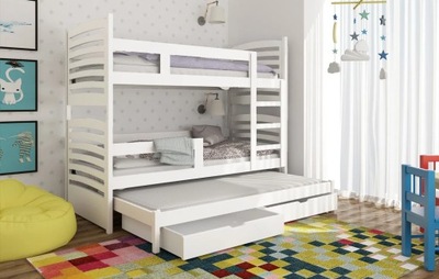 Łóżko piętrowe OLI dla 3 osób - 3 materace gratis!