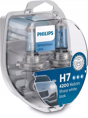 ЛАМПОЧКИ PHILIPS H7 WHITE НОЧНОГО ВИДЕНЬЯ ULTRA 2 ШТУКИ + 2*W5W