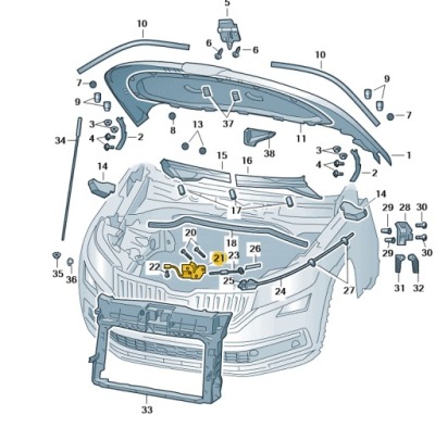 Замок кришки капот передньої skoda karoq фото №1