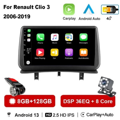 PARA RENAULT CLIO 3 CLIO 3 2005-2014 4G WIFI RADIO ANDROID 13 NAVEGACIÓN GPS  