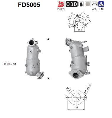 AS FD5005 FILTRAS SADZY / FILTRAS DALELIŲ STALYCH, SISTEMA IŠMETIMO 