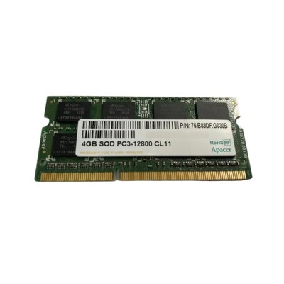 PAMIĘĆ 4GB DDR3 PC3-12800S 1600MHZ APACER 75.B83DF.G030B SODIMM LAPTOP