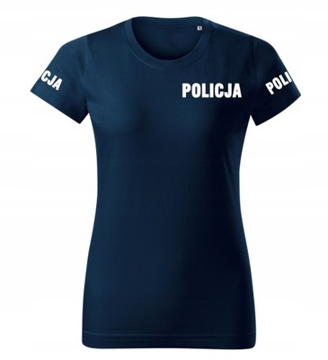 SUPER! Koszulka Policja damska bawełna odblask XL
