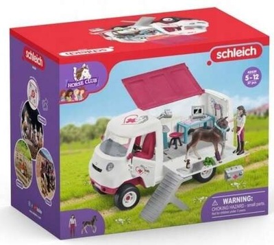 SCHLEICH SAMOCHÓD WETERYNARZA ZE ŹREBAKIEM MOBILNA LECZNICA HORSE CLUB