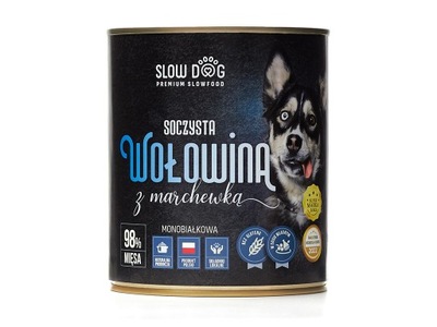 Mokra karma dla psa Slow Dog wołowina z marchewką 850 g