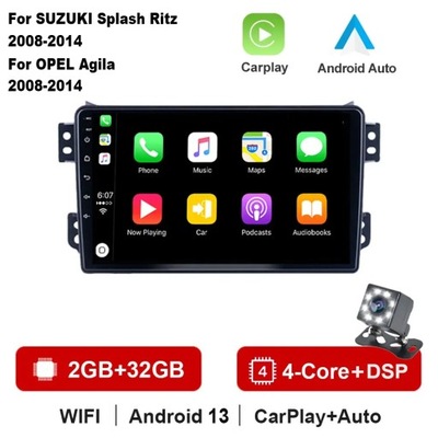 NAVEGACIÓN GPS ANDROID 13 RADIO PARA OPLA AGILA SUZUKI SPLASH RITZ 2008-2014  