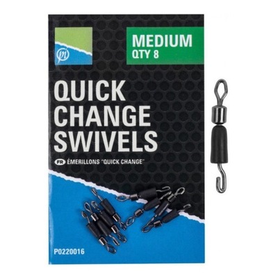 PRESTON QUICK CHANGE SWIVELS ŁĄCZNIK SZYBKIEJ WYMIANY PRZYPONU SMALL