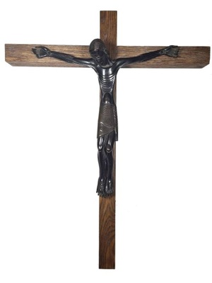Jean Lambert- Rucki, Chrystus ukrzyżowany, brąz, drewno,