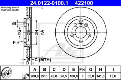 DISC BRAKE ATE - TEVES 24.0122-0100.1  