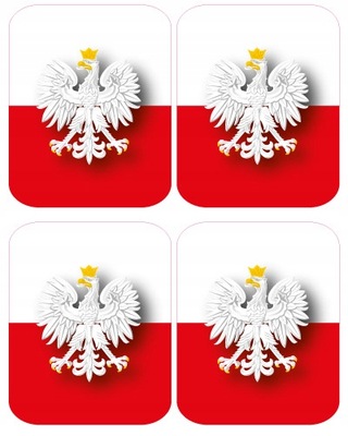 NAKLEJKA Flaga z godłem Polski odblaskowa