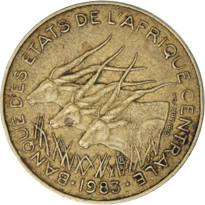Moneta, Państwa Afryki Środkowej, 10 Francs, 1983