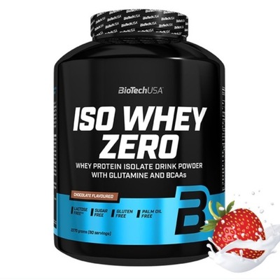 BioTech USA Iso Whey 2270g bez laktozy o smaku truskawkowym