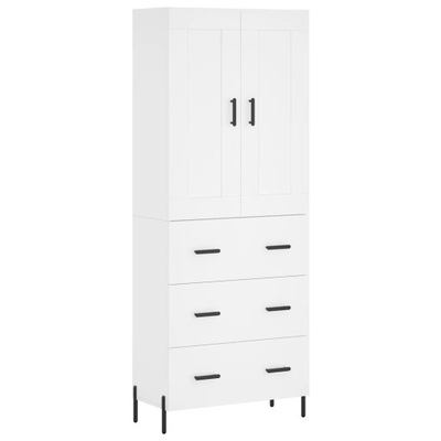 vidaXL Witrynka, biała, 69,5x34x180 cm, materiał drewnopochodny