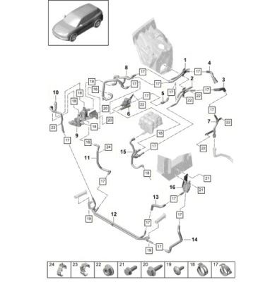 Набор шланги porsche cayenne 9y0820450c фото №1