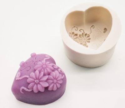 3D Silikonowa Forma serce kwiaty kwiatuszki Mydło