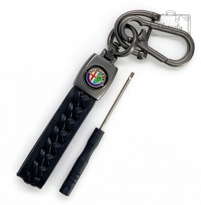 COLGANTE PARA LLAVES AUTO ALFA ROMEO METAL CUERO  