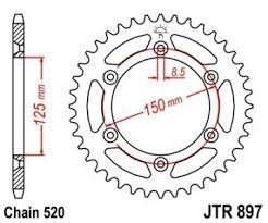 ЗУБЧАТКА ЗАДНЯ JT 40-ЗУБІВ KTM EXC-F 350 2012-2016